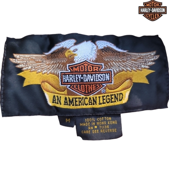 HARLEY-DAVIDSON V-Twin Power Denim Bomber Coat Mens Medium VINTAGE NWOT - Picture 8 of 8